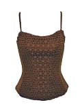 OnGossamer : OnGossamer Brown Eyelet Corset (Small)