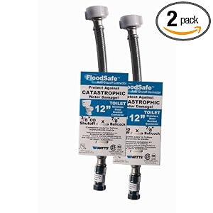 Watts MFS SCT12-614W FloodSafe 3 8-by-7 8-by-12-Inch Toilet Connector, 2-Pack by 