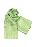 Versace Signature Greca Central Stripe Silk Long Scarf Lime
