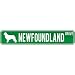 New  Newfoundland Drive  Street Sign Dog