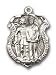 Sterling Silver St. Michael the Archangel Pendant with Stainless Silver Heavy Curb Chain 24 inch