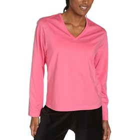 HUE Women's Long-sleeve V-Neck Sleep Tee