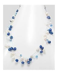 Japanese silk cord Fresh Water Pearl Necklace In Brass