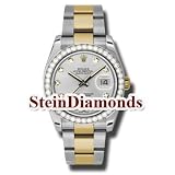 Stein Diamonds Rolex Men's Two-Tone Datejust Custom Silver Diamond on Oyster Band
