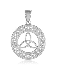 Round 10k White Gold Trinity Pendant