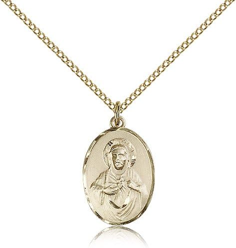 Scapular Medals - Gold Plated Scapular Pendant Including 18 Inch Necklace