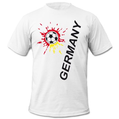 DEUTSCHLAND MOTIV 19 – Kinder T-Shirt Weiss / Schwarz-Rot-Gelb Gr. 134-146