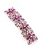 Women's Rhinestone Metal Hair Barrette Clip Hair Pin Antique Silver IMB2138