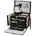 Jewelry : Black Leather & Suede Overnight Case Jewelry Box