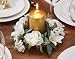 Artificial Silk Cream White Lily and Roses Candle Ring