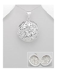 Flower Pendant Necklace In 92.5 Sterling Silver