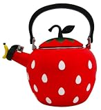 Animal Kettle 2.5-Quart Whistling Enamel on Steel Strawberry Tea Kettle