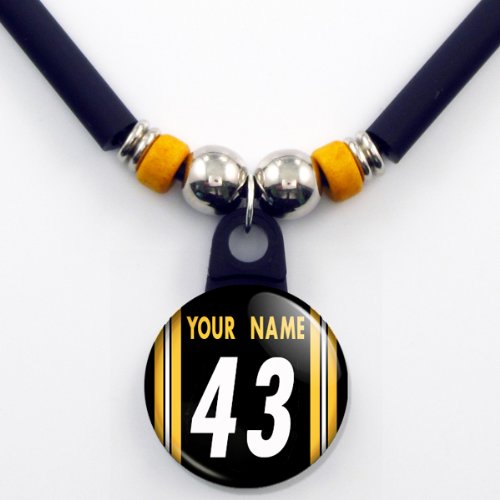 Pittsburgh Steelers Jersey Necklace Personalized with Your Name and Number