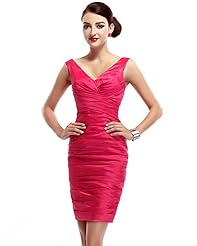 V-neck Taffeta Sheath Cocktail Short Natural   Waistline Ruched Lace  Dress