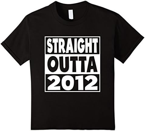 Kids 4th Birthday Gift T-Shirt Straight Outta 2012 For Kids 4 Black