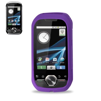 New Fashionable Perfect Fit Soft Silicon Gel Protector Skin Cover (Faceplate/Snap On) Rubber Cell Phone Case for Motorola i1 Boost Mobile,Sprint / Nextel - PURPLE