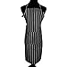 Sshining Professional White/Black Pinstripe Chef Bib Apron With Two Pockets, Adjustable Neck& Waist Ties Kitchen Cooking Apron for Womens/Mens (32.67 inches by 26.77 inches)