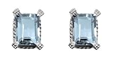 10k White Gold Aquamarine Earrings