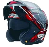 Gmax GM54S Red Throttle Graphic Modular Snow Helmet Dual Lens