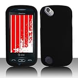 Black Rubberized Snap on Hard Skin Shell Protector Faceplate Cover Case for Pantech Laser P9050 + Case Opener + Microfiber Pouch Bag