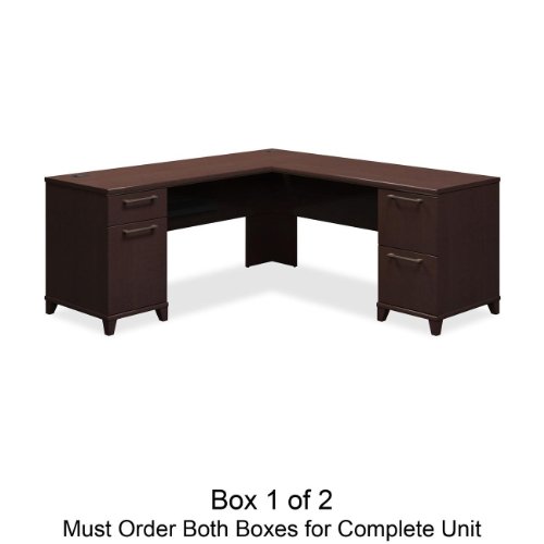 Bush Industries 2910MCA103 L-Shaped Desk, 72 in.x72 in.x30 in., Box 1 of 2, Mocha Cherry