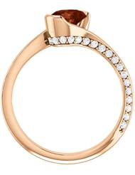 14K Rose Gold 7.00x5.00mm Oval Cut Mozambique Garnet and Diamond Ring -- LIFETIME WARRANTY