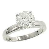 2.24cttw Round Brilliant Cut Diamond Set in A 4 prong Flat Sided Solitaire Ring