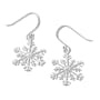 Christmas or Winter Snowflake Charms Sterling Silver Hook Earrings
