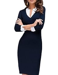 Cotton Sheath Elbow Length Sleeves Bodycon Dress/Evening Dress/Party Dress/Midi Dress 