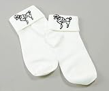 NEW WHITE POODLE ANKLE SOCKS 50S FANCY DRESS
