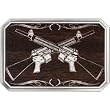 Real Wood Silver Crossed Machine Gun Belt Buckle