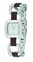 Fossil ES1979 Ladies Brown leather and Stainless Steel Link Bracelet