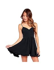 Sexy V-neck Chiffon/Polyester Cocktail Spaghetti Strap Backless Lace Evening Dress/Prom Dress/Party Dress/Wedding Dress/Mini Dress 