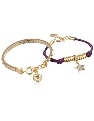 Juicy Couture Gold and Dark Purple Friendship Duo Bracelet, 7.5"