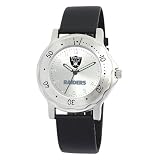 NFL Men's RA20010 Oakland Raiders Team Player Black Leather Watch