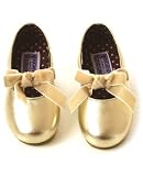 L'Amour Gold Ballet Bow Shoes