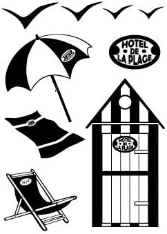 Homemates Home Decorative Mural Decal Art Vinyl Wall Sticker Vacation Spot Beach Chairs Umbrella Skyline Wallpaper