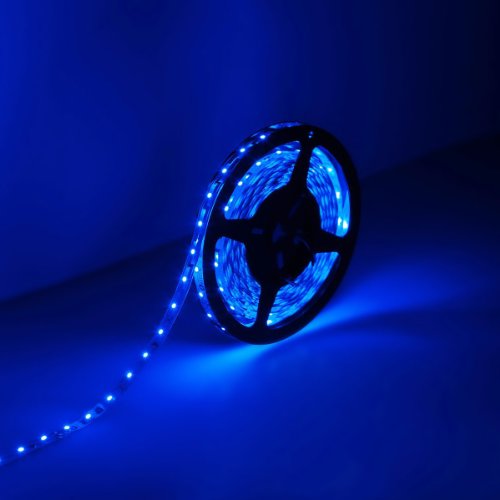Nubee® 16.4 Feet(5 Meter) Blue Non-waterproof 300 LEDs Flexible LED Strip Light and Adhesive Back 12 Volt