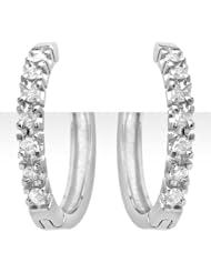 Natural 0.40 ctw Diamond Earrings 14K White Gold