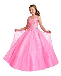 Girls Organza Crystal Crystals Floor Length Pageant Dress/Party Dress 