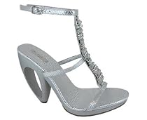 RHINESTONE T-STRAP CUT-OUT HEEL