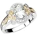 14Kywg 07 X05 Mm / 1/4 Cttw Crtd Moissanite & Diamond Ring