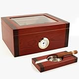 Picture Supreme 60 Cigar Glass Top Humidor w/ matching Asthray