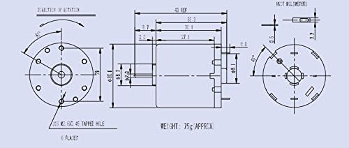 TSINY Micro Dc Motor 12v 5400 Rpm/Min