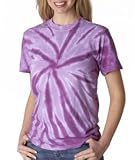 Gildan Tie Dye Adult One Color Pinwheel T-shirt Tee Shirt - Purple