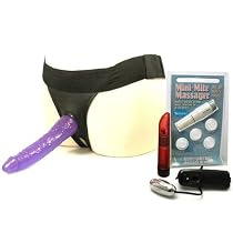 Fetish Fantasy Leather Crotchless Strap-On with Dildo