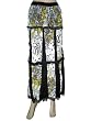 Christmas Sale A-line Fashion Skirt Black Floral Print Patch Work Cotton Ethnic Long Skirts 36"