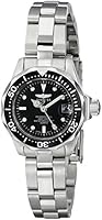 Invicta Pro Diver Women's Quartz Watch with Black Dial  Analogue display on Silver Stainless Steel Bracelet 8939