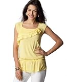 DKNY Jeans Ruffled Cap-Sleeve Jersey Top Ipanema Pink M