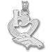 Denver Broncos NFL I Heart Logo 3/4 Pendant (Silver)
